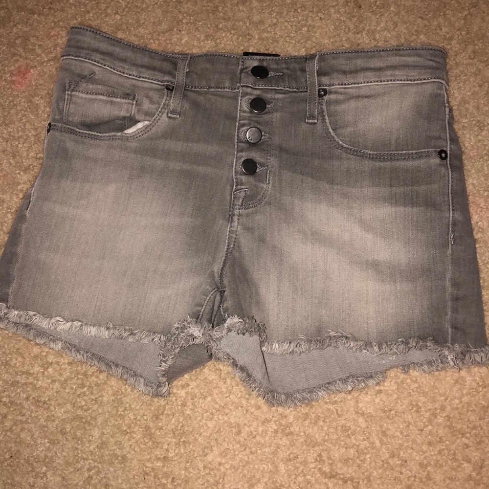Grey high waisted jean shorts